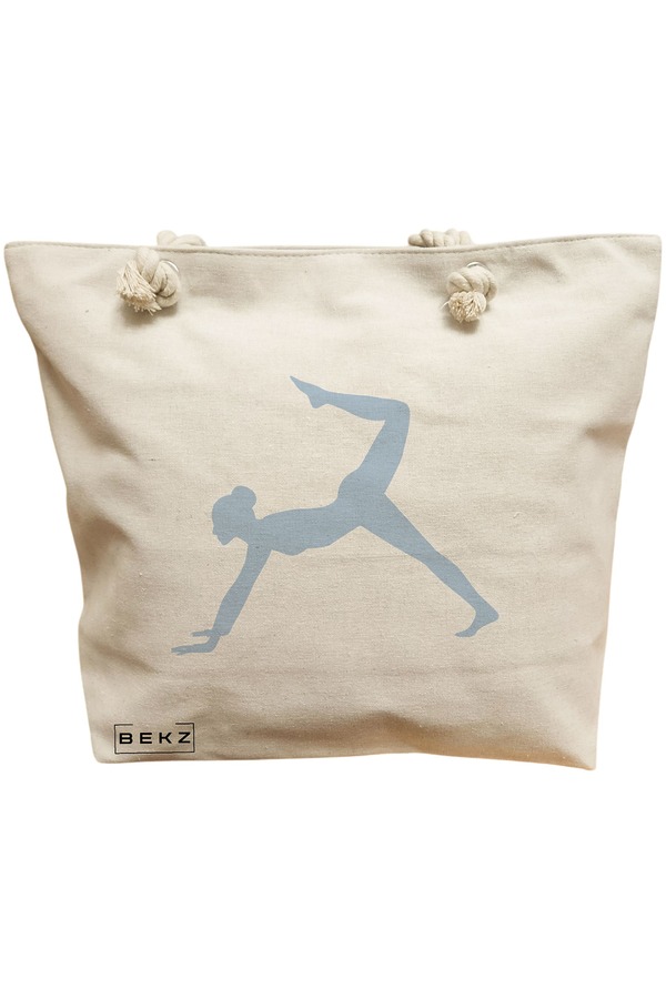 Geanta Canvas Tote pentru femei Yoga 5, 40x51 cm, Bej, BEKZ® 11 Geanta Canvas Tote pentru femei Yoga 5
