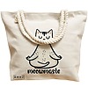 Geanta Canvas Tote pentru femei Yoga Meowmaste, 40x51 cm, Bej, BEKZ® 17 40x51 cm