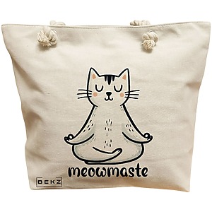 Geanta Canvas Tote pentru femei Yoga Meowmaste