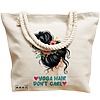 Geanta Canvas Tote pentru femei Yoga Hair don't care, 40x51 cm, Bej, BEKZ® 17 40x51 cm