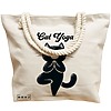 Geanta Canvas Tote pentru femei Yoga Cat, 40x51 cm, Bej, BEKZ® 17 40x51 cm