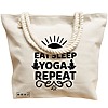 Geanta Canvas Tote pentru femei Yoga Eat Sleap Yoga Repeat, 40x51 cm, Bej, BEKZ® 17 40x51 cm