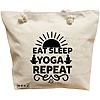 Geanta Canvas Tote pentru femei Yoga Eat Sleap Yoga Repeat, 40x51 cm, Bej, BEKZ® 16 Geanta Canvas Tote pentru femei Yoga Eat Sleap Yoga Repeat