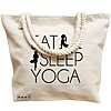 Geanta Canvas Tote pentru femei Yoga Eat Sleep Yoga, 40x51 cm, Bej, BEKZ® 17 40x51 cm