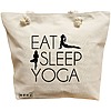 Geanta Canvas Tote pentru femei Yoga Eat Sleep Yoga, 40x51 cm, Bej, BEKZ® 16 Geanta Canvas Tote pentru femei Yoga Eat Sleep Yoga