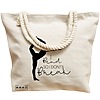 Geanta Canvas Tote pentru femei Yoga I bend so I don't break, 40x51 cm, Bej, BEKZ® 17 40x51 cm