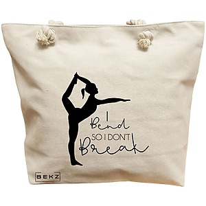 Geanta Canvas Tote pentru femei Yoga I bend so I don't break