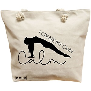 Geanta Canvas Tote pentru femei Yoga I create my own calm
