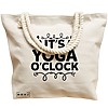 Geanta Canvas Tote pentru femei Yoga It's yoga o'clock, 40x51 cm, Bej, BEKZ® 17 40x51 cm