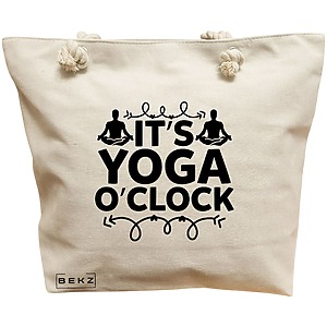 Geanta Canvas Tote pentru femei Yoga It's yoga o'clock