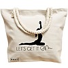 Geanta Canvas Tote pentru femei Yoga Let's get it on, 40x51 cm, Bej, BEKZ® 17 40x51 cm