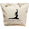 Geanta Canvas Tote pentru femei Yoga Let's get it on, 40x51 cm, Bej, BEKZ® 16 Geanta Canvas Tote pentru femei Yoga Let's get it on
