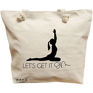 Geanta Canvas Tote pentru femei Yoga Let's get it on