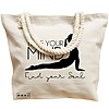 Geanta Canvas Tote pentru femei Yoga Lose your mind Find your soul, 40x51 cm, Bej, BEKZ® 17 40x51 cm