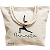 Geanta Canvas Tote pentru femei Yoga Namaste, 40x51 cm, Bej, BEKZ® 17 40x51 cm