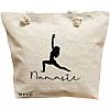 Geanta Canvas Tote pentru femei Yoga Namaste, 40x51 cm, Bej, BEKZ® 16 Geanta Canvas Tote pentru femei Yoga Namaste