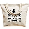 Geanta Canvas Tote pentru femei Yoga Orry less yoga more, 40x51 cm, Bej, BEKZ® 17 40x51 cm