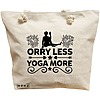Geanta Canvas Tote pentru femei Yoga Orry less yoga more, 40x51 cm, Bej, BEKZ® 16 Geanta Canvas Tote pentru femei Yoga Orry less yoga more