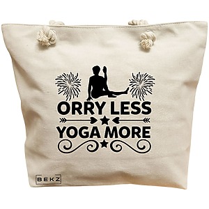 Geanta Canvas Tote pentru femei Yoga Orry less yoga more
