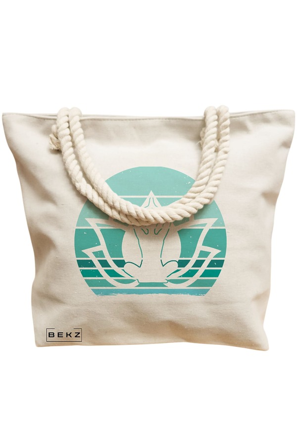 Geanta Canvas Tote pentru femei Yoga 13, 40x51 cm, Bej, BEKZ® 12 40x51 cm