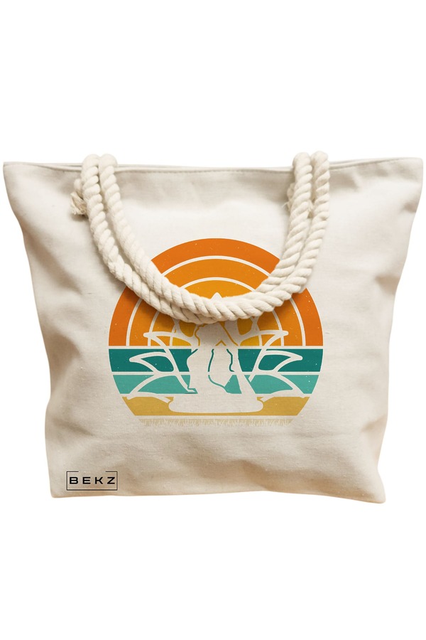 Geanta Canvas Tote pentru femei Yoga 15, 40x51 cm, Bej, BEKZ® 12 40x51 cm