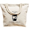 Geanta Canvas Tote pentru femei Yoga This Girl runs on coffe and yoga 2, 40x51 cm, Bej, BEKZ® 17 40x51 cm