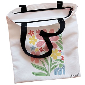 Alternative view of Geanta Canvas Tote pentru femei Boho Style 14, 38x34.5 cm, Alba, BEKZ®