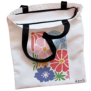 Alternative view of Geanta Canvas Tote pentru femei Boho Style 15, 38x34.5 cm, Alba, BEKZ®