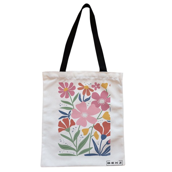 Geanta Canvas Tote pentru femei Boho Style 16 38x34.5 cm Alba BEKZ®