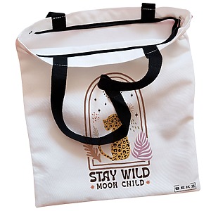 Alternative view of Geanta Canvas Tote pentru femei Boho Style 2, 38x34.5 cm, Alba, BEKZ®