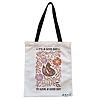 Geanta Canvas Tote pentru femei Boho Style 5, 38x34.5 cm, Alba, BEKZ®