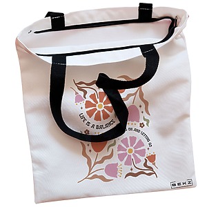Alternative view of Geanta Canvas Tote pentru femei Boho Style 7, 38x34.5 cm, Alba, BEKZ®