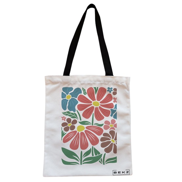 Geanta Canvas Tote pentru femei Boho Style 8, 38x34.5 cm, Alba, BEKZ® 1 Geanta Canvas Tote pentru femei Boho Style 8 38x34.5 cm Alba BEKZ®