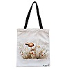 Geanta Canvas Tote pentru femei Colorful Mushrooms 12, 38x34.5 cm, Alba, BEKZ®