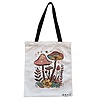 Geanta Canvas Tote pentru femei Colorful Mushrooms 4, 38x34.5 cm, Alba, BEKZ®
