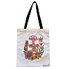 Geanta Canvas Tote pentru femei Colorful Mushrooms 7, 38x34.5 cm, Alba, BEKZ®