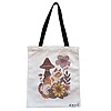 Geanta Canvas Tote pentru femei Colorful Mushrooms 8, 38x34.5 cm, Alba, BEKZ®