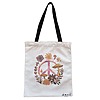 Geanta Canvas Tote pentru femei Colorful Mushrooms 9, 38x34.5 cm, Alba, BEKZ®