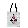 Geanta Canvas Tote pentru femei, Cu litera A in Coronita Florala, 38x34.5 cm, Alba, BEKZ® 4 Geanta Canvas Tote pentru femei Cu litera A in Coronita Florala 38x34.5 cm Alba BEKZ®