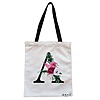 Geanta Canvas Tote pentru femei, Cu litera A si Trandafiri, 38x34.5 cm, Alba, BEKZ® 4 Geanta Canvas Tote pentru femei Cu litera A si Trandafiri 38x34.5 cm Alba BEKZ®