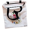 Geanta Canvas Tote pentru femei, Cu litera B in Coronita Florala, 38x34.5 cm, Alba, BEKZ® 5 Geanta Canvas Tote pentru femei Cu litera B in Coronita Florala 38x34.5 cm Alba BEKZ® 1