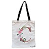 Geanta Canvas Tote pentru femei, Cu litera C Rose Gold si Trandafiri, 38x34.5 cm, Alba, BEKZ® 4 Geanta Canvas Tote pentru femei Cu litera C Rose Gold si Trandafiri 38x34.5 cm Alba BEKZ®
