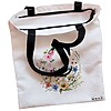 Geanta Canvas Tote pentru femei, Cu litera C in Coronita Florala, 38x34.5 cm, Alba, BEKZ® 5 Geanta Canvas Tote pentru femei Cu litera C in Coronita Florala 38x34.5 cm Alba BEKZ® 1