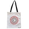 Geanta Canvas Tote pentru femei, Cu litera C si Mandala, 38x34.5 cm, Alba, BEKZ®