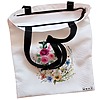 Geanta Canvas Tote pentru femei, Cu litera D in Coronita Florala, 38x34.5 cm, Alba, BEKZ® 5 Geanta Canvas Tote pentru femei Cu litera D in Coronita Florala 38x34.5 cm Alba BEKZ® 1