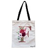 Geanta Canvas Tote pentru femei, Cu litera F Rose Gold si Trandafiri, 38x34.5 cm, Alba, BEKZ® 4 Geanta Canvas Tote pentru femei Cu litera F Rose Gold si Trandafiri 38x34.5 cm Alba BEKZ®