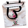 Geanta Canvas Tote pentru femei, Cu litera I Rose Gold si Trandafiri, 38x34.5 cm, Alba, BEKZ® 5 Geanta Canvas Tote pentru femei Cu litera I Rose Gold si Trandafiri 38x34.5 cm Alba BEKZ® 1