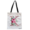 Geanta Canvas Tote pentru femei, Cu litera K Rose Gold si Trandafiri, 38x34.5 cm, Alba, BEKZ® 4 Geanta Canvas Tote pentru femei Cu litera K Rose Gold si Trandafiri 38x34.5 cm Alba BEKZ®