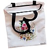 Geanta Canvas Tote pentru femei, Cu litera K in Coronita Florala, 38x34.5 cm, Alba, BEKZ® 5 Geanta Canvas Tote pentru femei Cu litera K in Coronita Florala 38x34.5 cm Alba BEKZ® 1