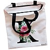 Geanta Canvas Tote pentru femei, Cu litera K si Trandafiri, 38x34.5 cm, Alba, BEKZ® 5 Geanta Canvas Tote pentru femei Cu litera K si Trandafiri 38x34.5 cm Alba BEKZ® 1